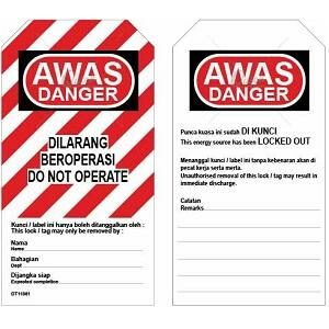 Lockout Tag (2 Sides Printing)