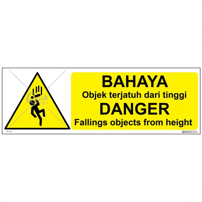 WD029 - Danger Falling Objects Signage - Safetyware Sdn Bhd