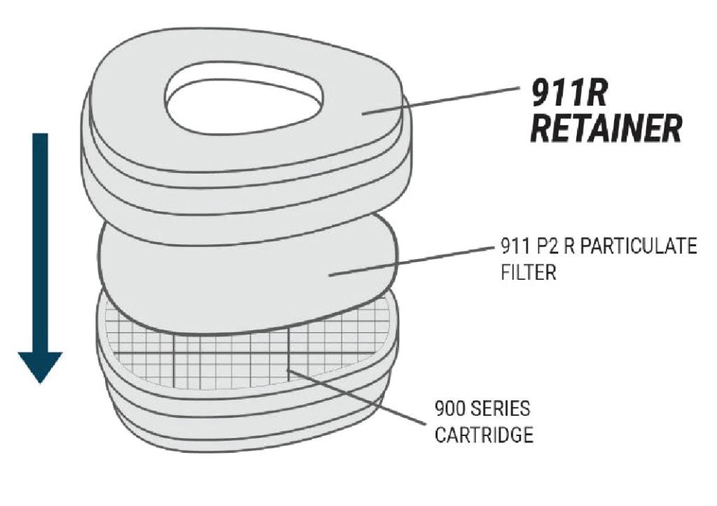Filter Retainer Assembly SAFETYWARE Filter Retainer for 911 P2 Particulate Filter